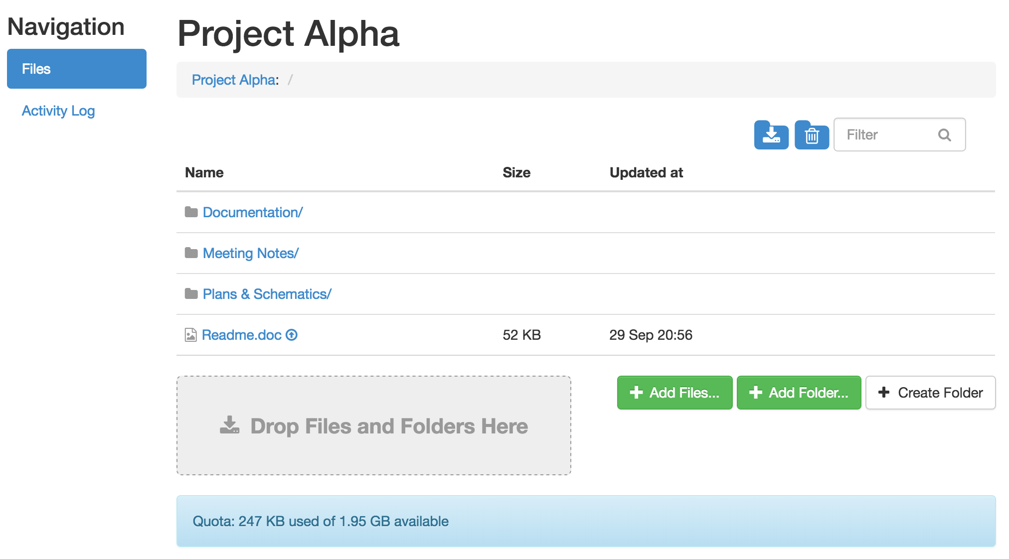 Share Files & Folder Example